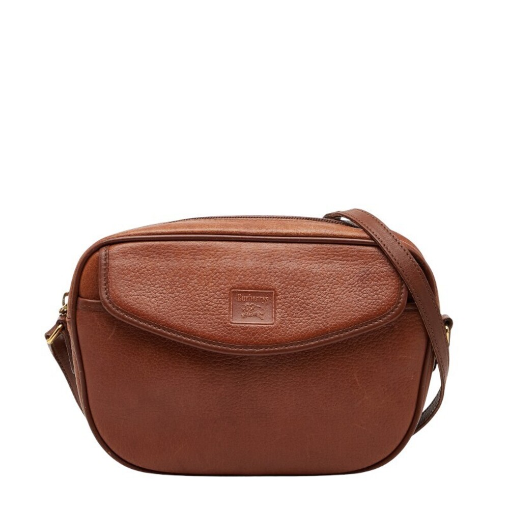 Burberry Nova Check Shadow Black Horse Shoulder Bag Brown Leather - Picture 1 of 9